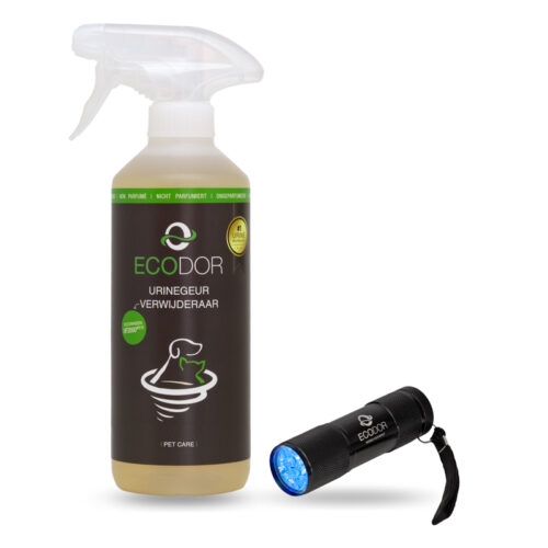 Ecodor UF2000 4Pets – 500ml triggersprayflacon met urinevlekdetector voor effectieve urinegeurverwijdering en nauwkeurige detectie.